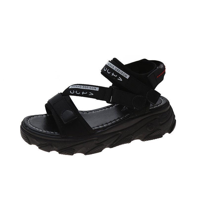 Women’s Velcro Beach Sandals – Fairy Style Korean Flats