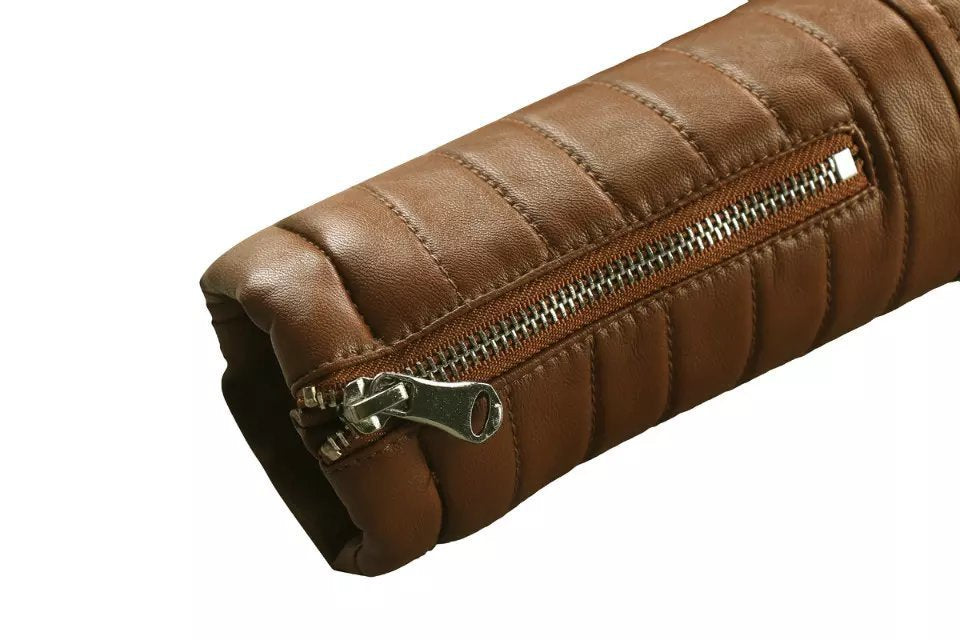 Women's Short Stand Collar PU Leather Jacket