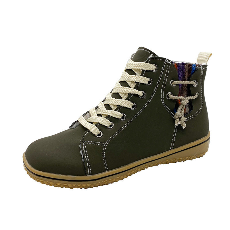 High-Top PU Leather Dance Boots for Women | Cross-Strap Casual & Performance Footwear