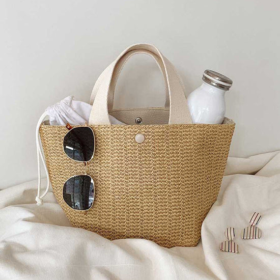 Casual Rattan Shoulder Bag Bucket Shape Summer Boho 2025 Trend