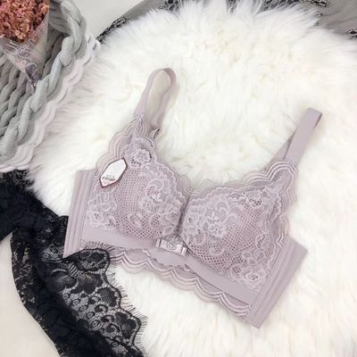 Plus Size Wireless Push Up Lace Bra Adjustable Anti Sag Lingerie