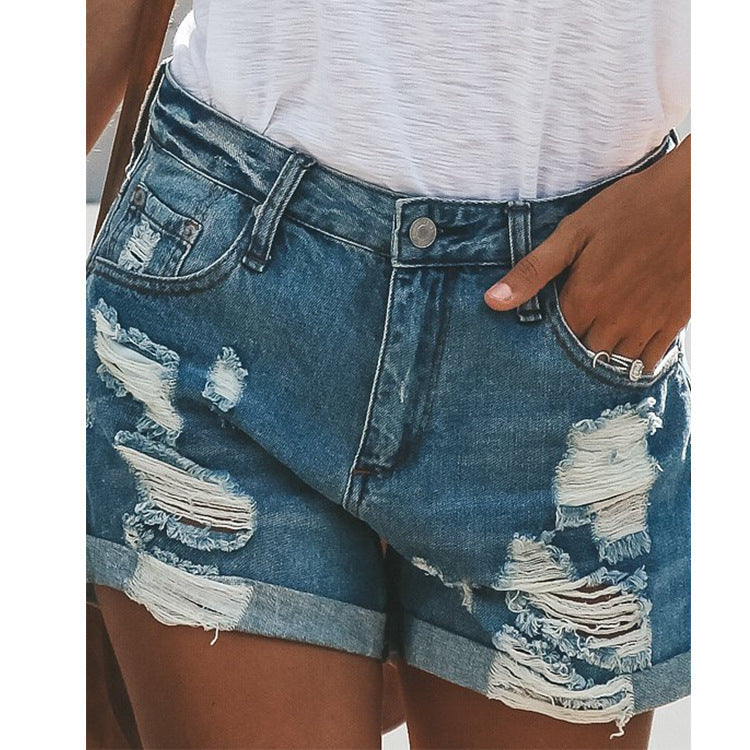 Distressed Ripped High-Waisted Denim Shorts Women – Street Style & Summer Outfit
