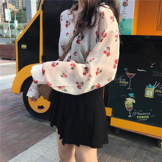 Lightweight Chiffon Blouse β Fake Two-Piece Korean Casual Outfit for Women