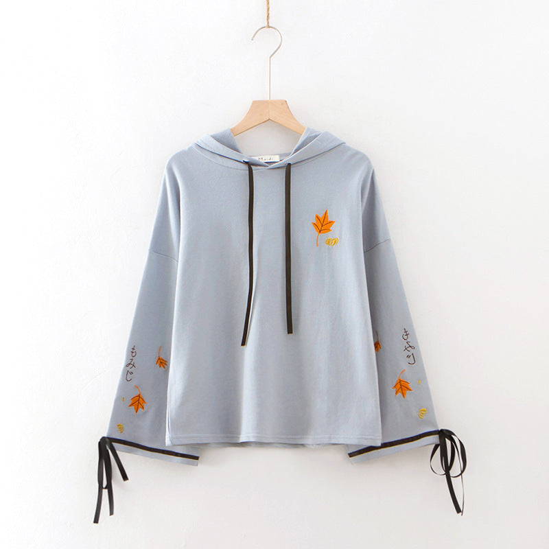Cute Japanese Autumn Leaf Hoodie Aesthetic