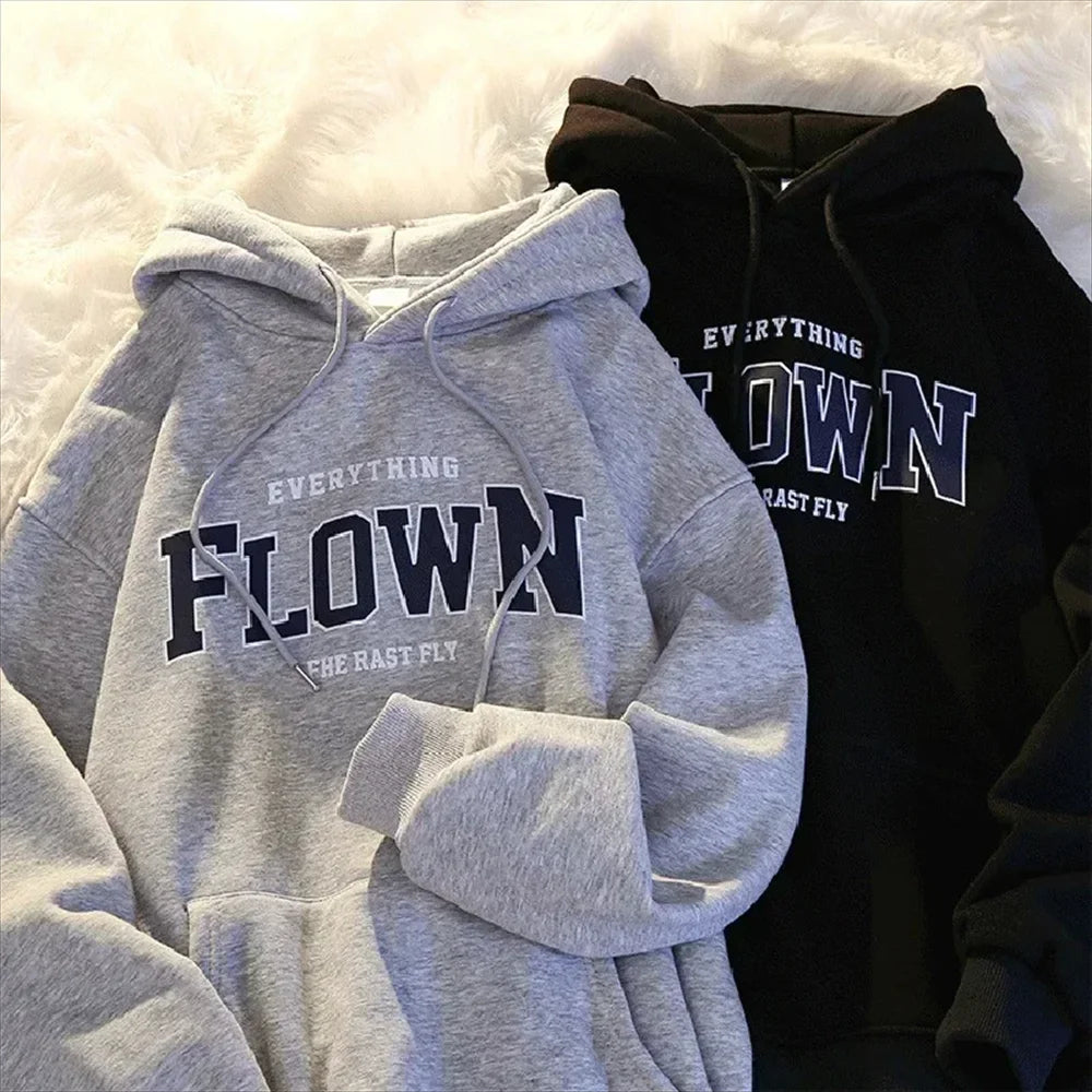 Autumn Winter Street Style Flown Letter Printed Cool Hoodies