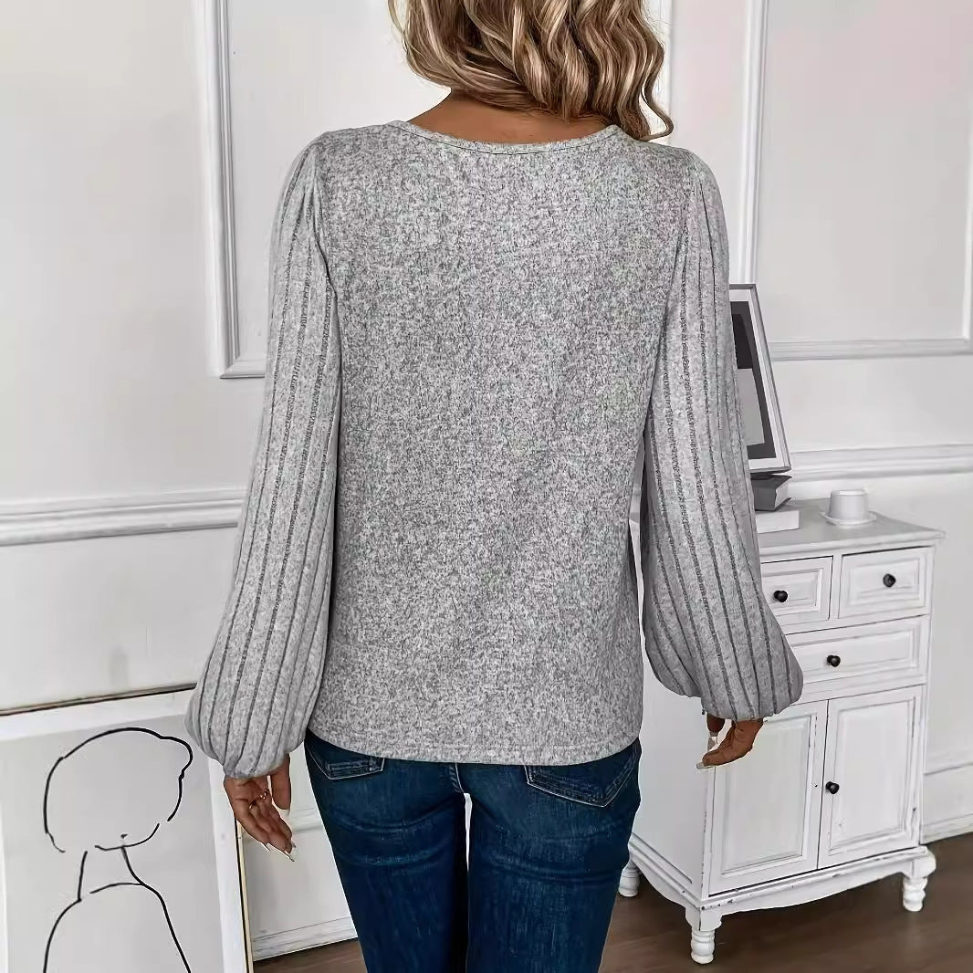 Drop Shoulder Lace Collar Pullover – Where Elegance Meets Effortless Comfort