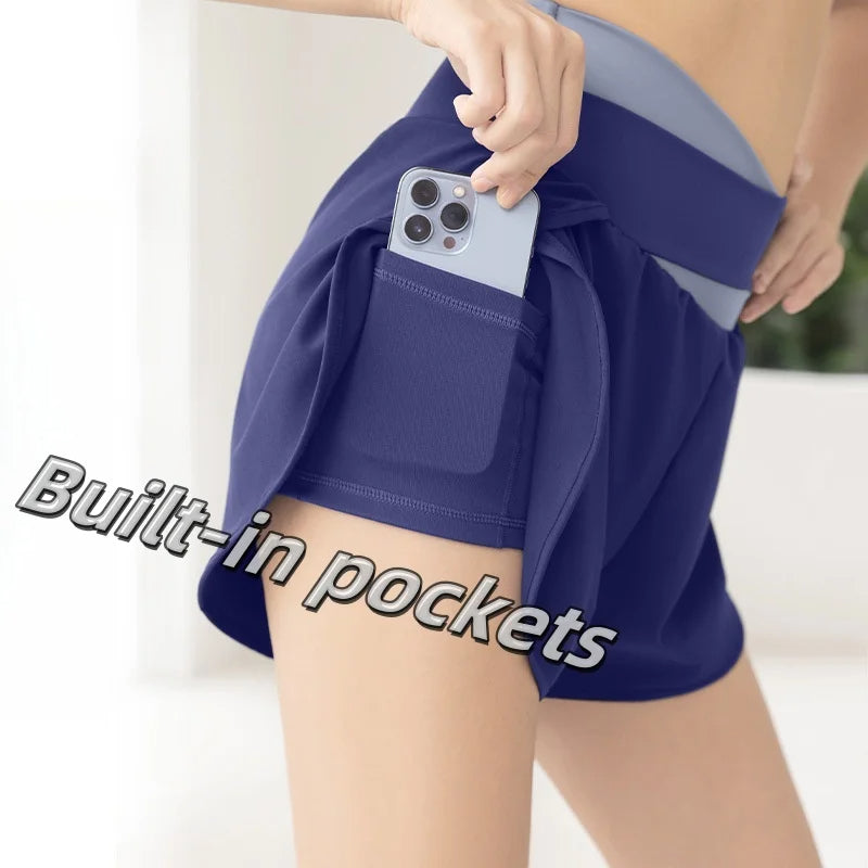 Solid Color High Waist Running Shorts Women – Active Summer Workout Outfit