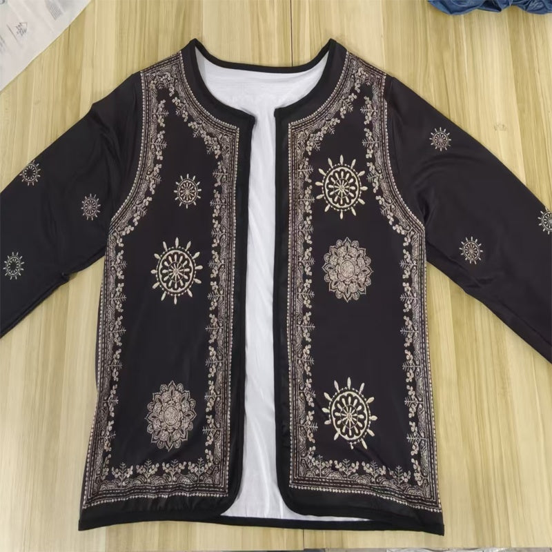 Lightweight Floral Print Casual Long Sleeve Jacket