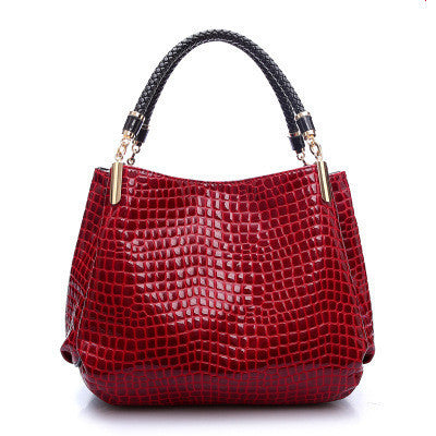 European and American Fashion Women's Motorcycle Bag Crocodile Pattern 2025 Trend