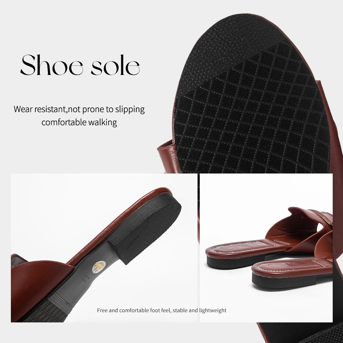 Women’s Summer Microfiber Leather Mules – Flat Pull-On Casual Shoes