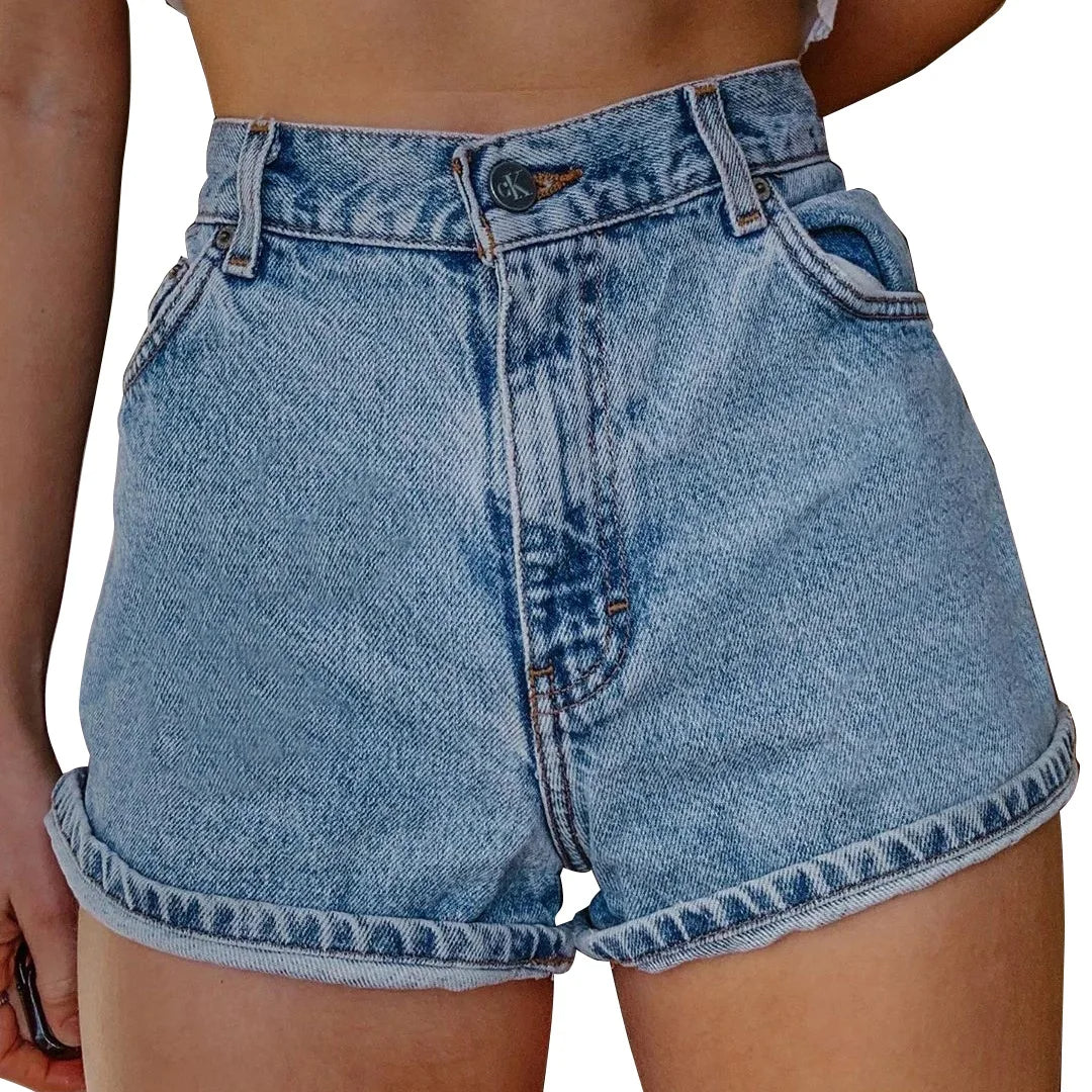Daisy Pattern Cargo Denim Shorts Women – Streetwear Summer Outfit 2025