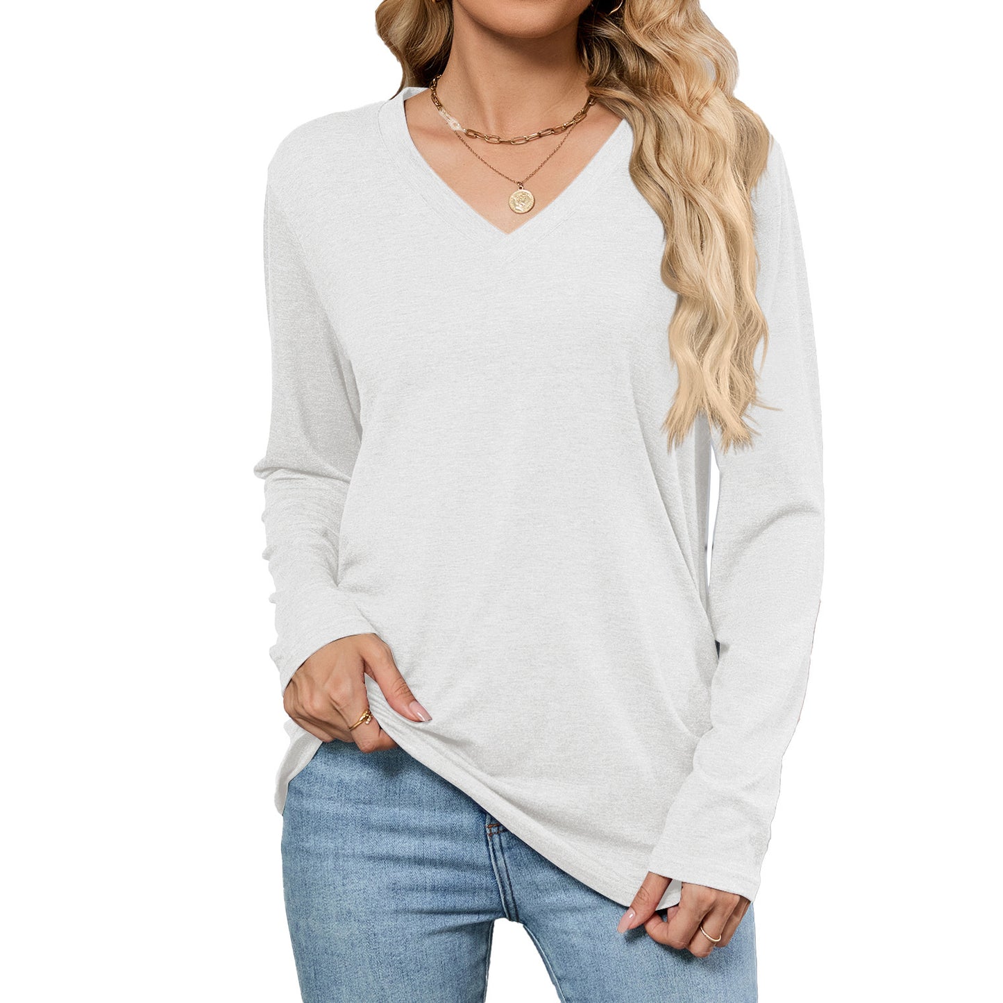 V-Neck Solid Pullover – Effortless Urban Elegance