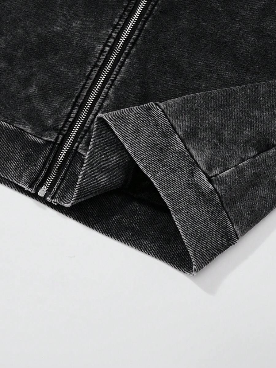 KING 28 My Thoughts Printed Black Zipper Cool Hoodies