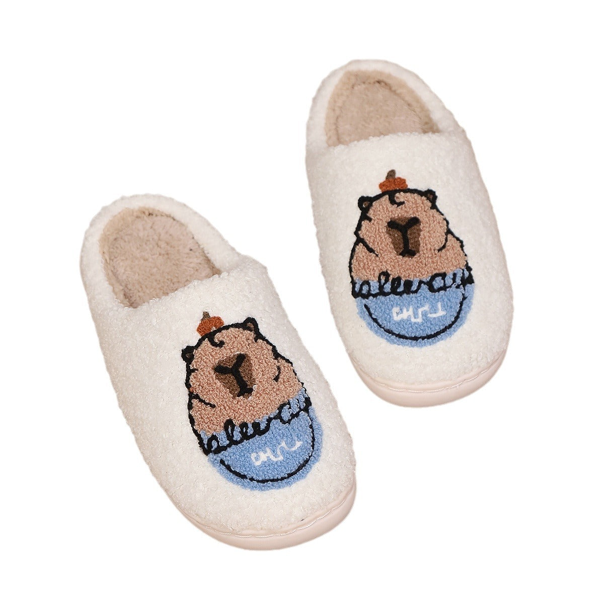 Women’s Capibala Cartoon Cotton Slippers – Cozy Indoor Winter Shoes