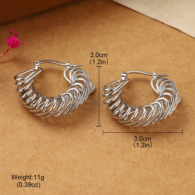 Earrings Elegant Clip-On Hoop Twist Design Jewelry Accessories Trend 2025