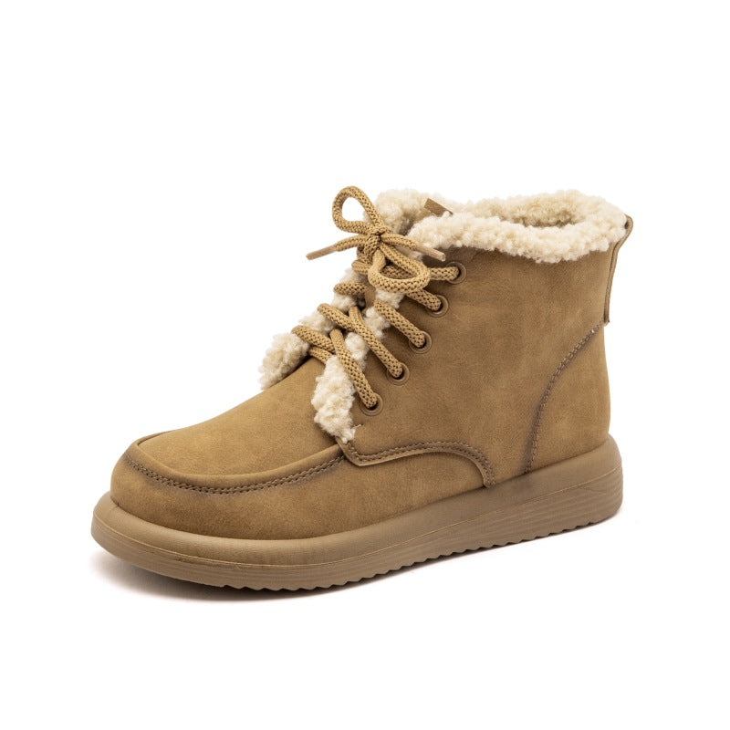 Stars Printed Flat Sole Plush Winter Snow Boots
