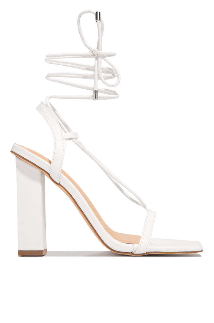 Square Toe Ankle Lace-Up Strappy Sandals | Bold European-American Pumps