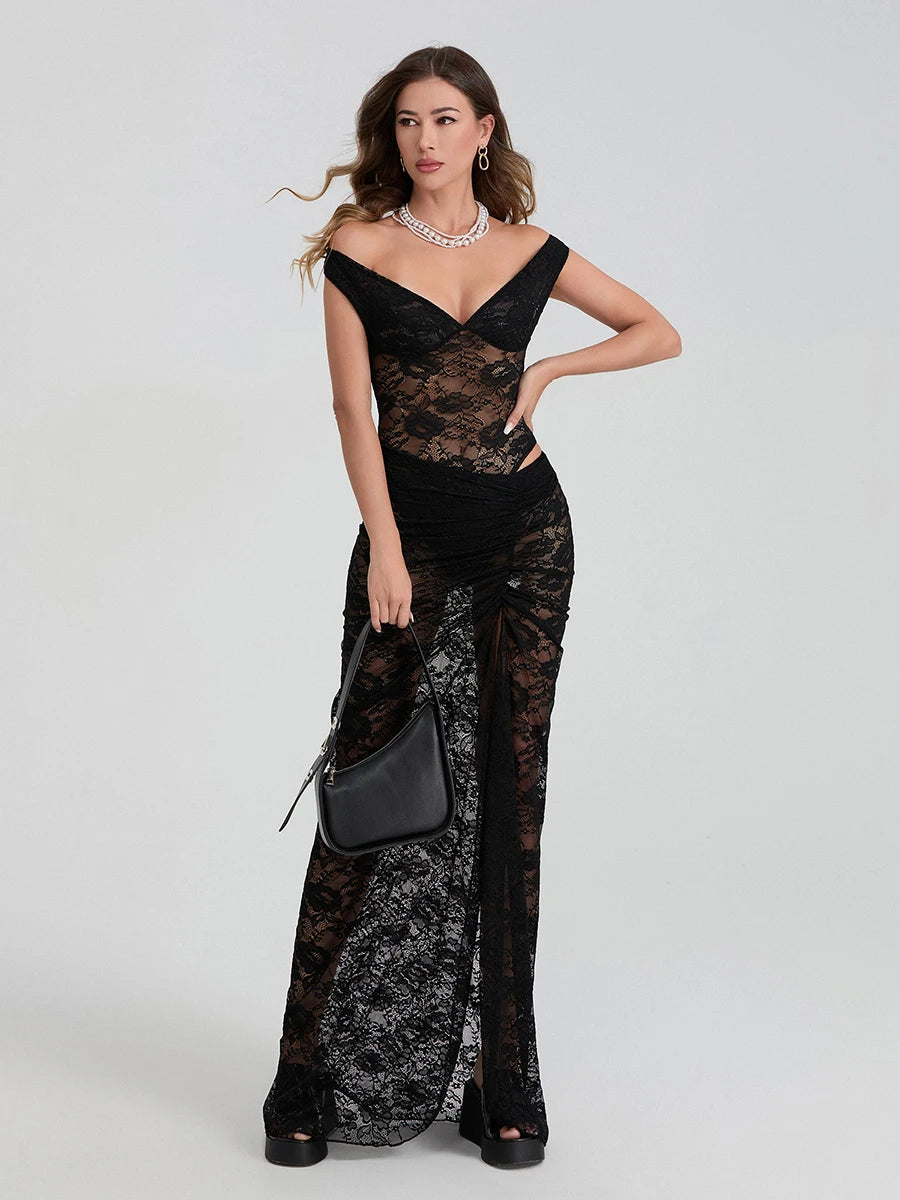 Lace Off-Shoulder Romper Outfit Set | Elegant Summer Vibes Style 2025