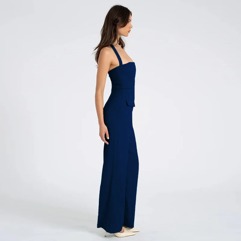 Wide-Leg High-Waist Jumpsuit for Women – Elegant Office & Casual One-Piece Outfit