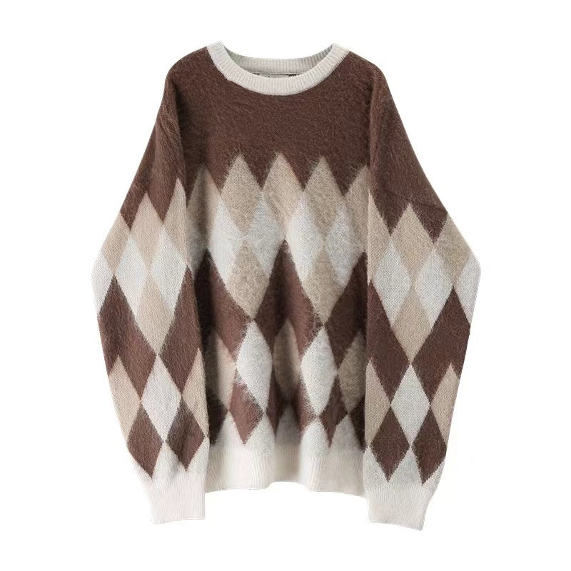 Geometric Pattern Pullover Sweater – Effortless Comfort Meets Classic Style