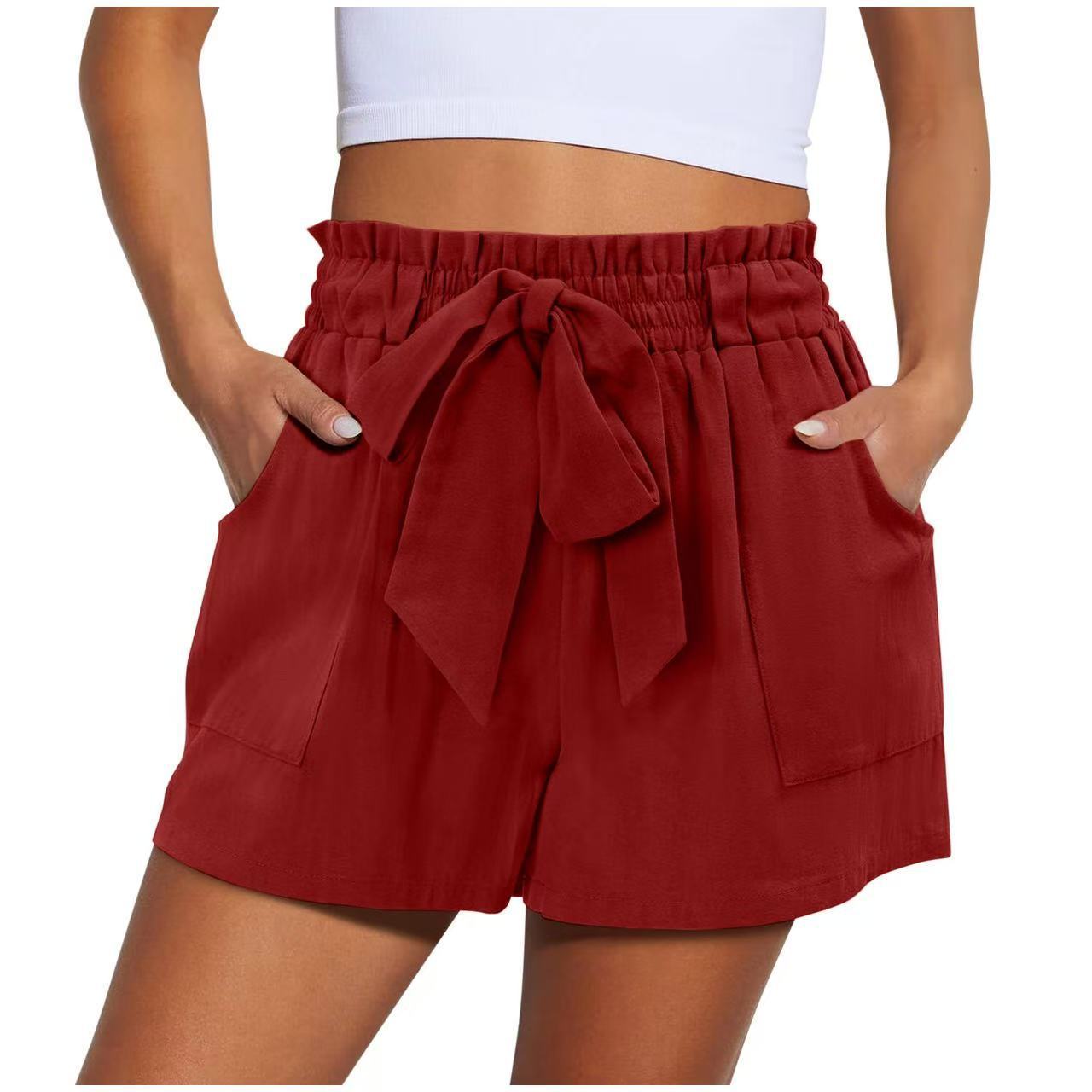 Cotton-Linen Blend Mid-Thigh Shorts Women – Casual Summer Outfit
