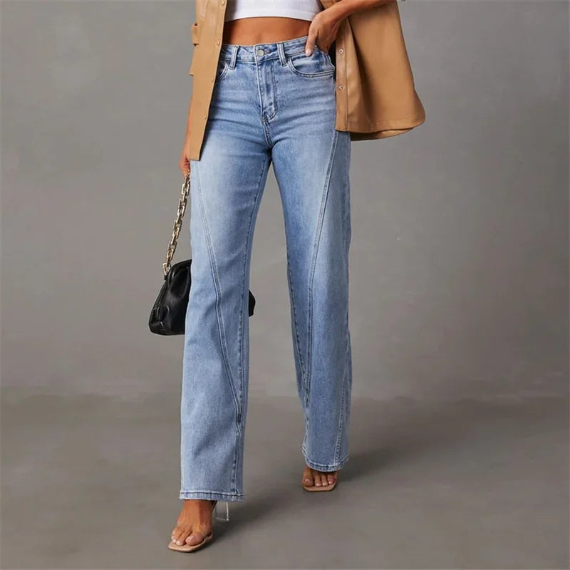 2025 Street Fashion Wide-Leg Denim Jeans – Vintage Flare & Modern Comfort