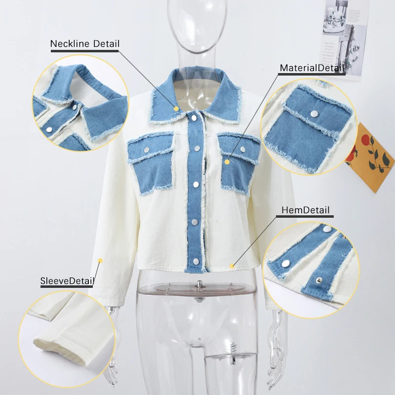 2025 Spring/Summer Slim-Fit Short Denim Jackets – Blazer Outfits for Women & Professional Layering