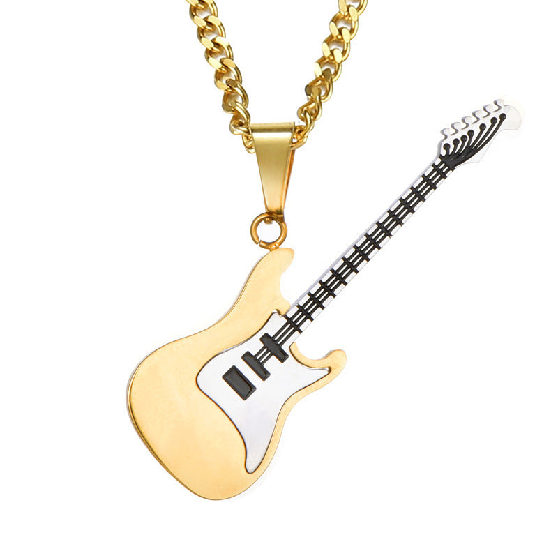 Punk Style Stainless Steel Electric Guitar Pendant