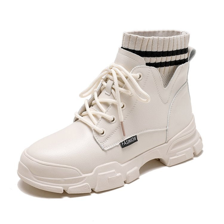 Women’s PU Leather Martin Short Boots | Korean Style Mid-Calf Boots for Everyday Wear