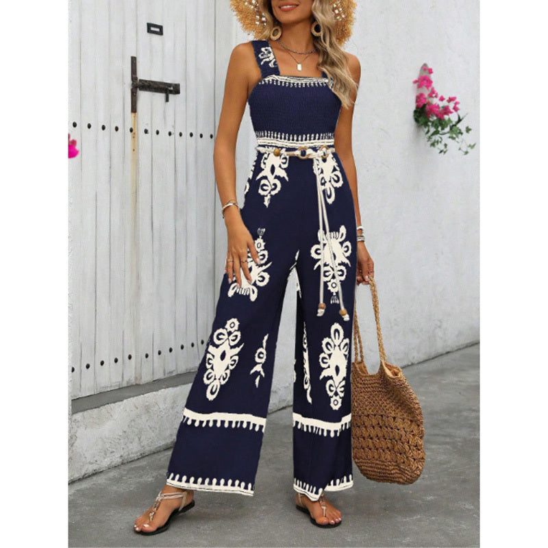 Bohemian Wide-Leg One-Piece Jumpsuit for Women – Breezy Summer & Beach Outfit