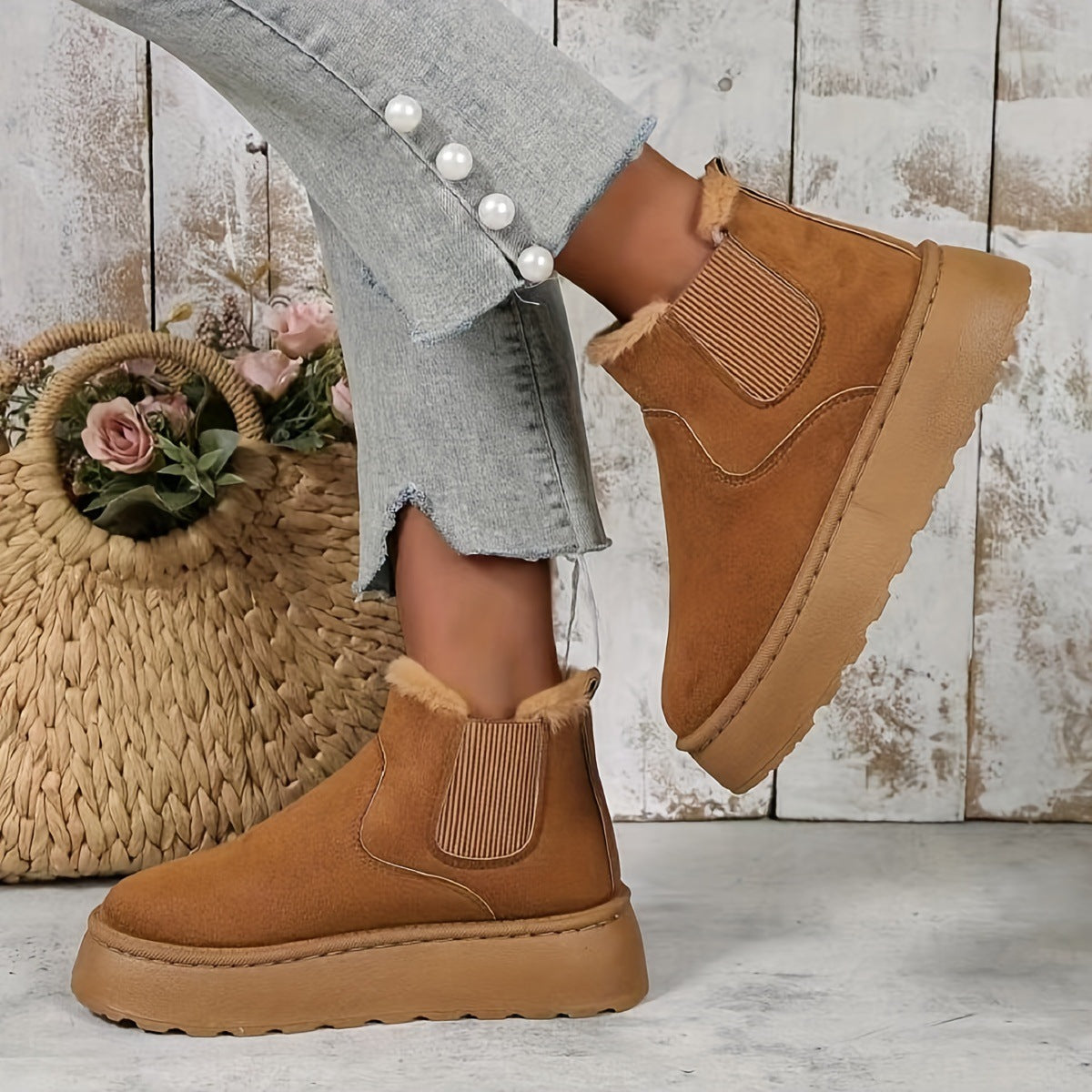 Women Casual Furry Softener Warm Snow Boots
