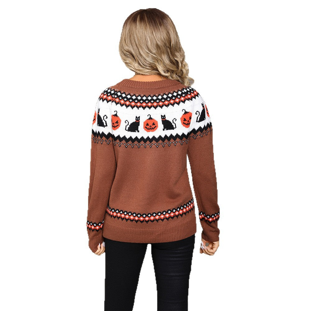 Womens Long Sleeve Autumn Winter Christmas Sweater Vintage Red Jacquard Knit Boho Tassel Jumper Pullover