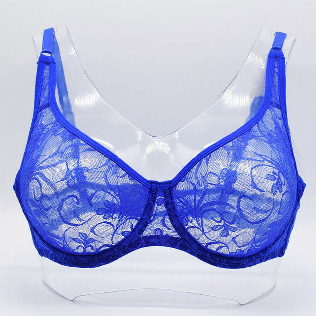 Women Plus Size Thin Floral Cup Lace Bras