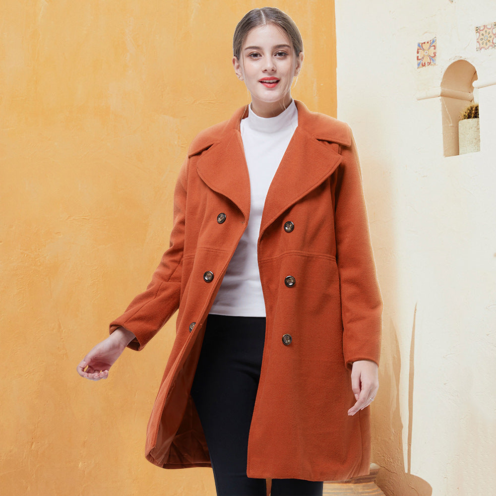 Women's Double-Breasted Woolen Coat – Coats Outfits Women & Elegant Winter Style
