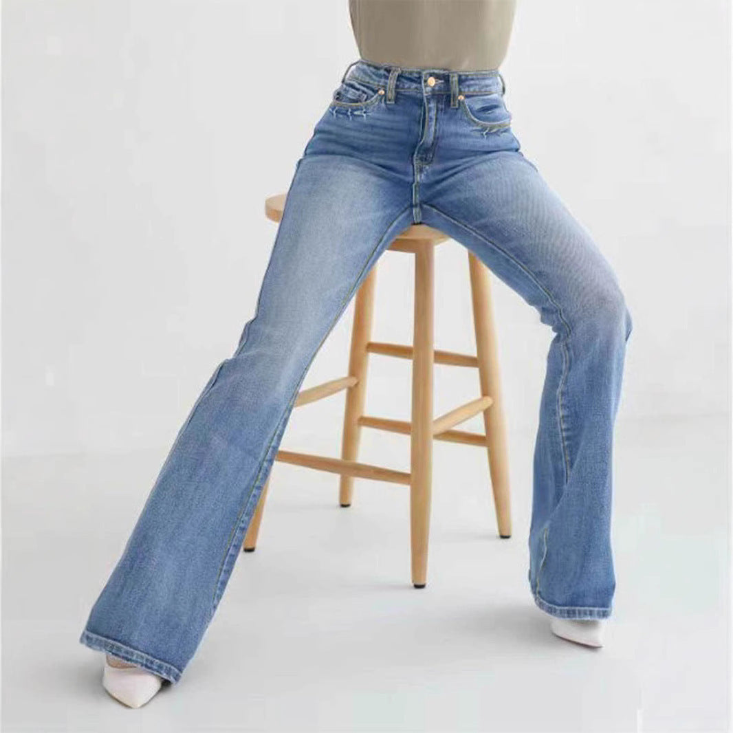 Wide Straight Leg Street Style Women Denim Pants