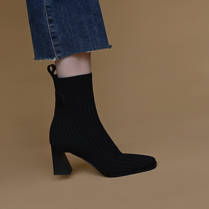 ChicSock Knitted High Heel Boots