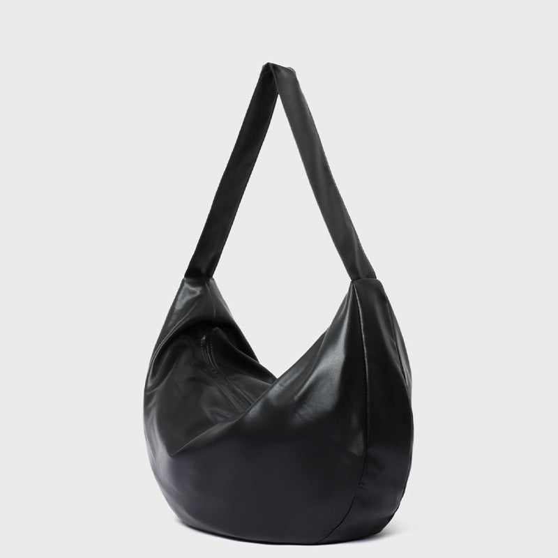 Large Capacity Soft Leather Tote Bag Minimal Chic Shoulder Crossbody