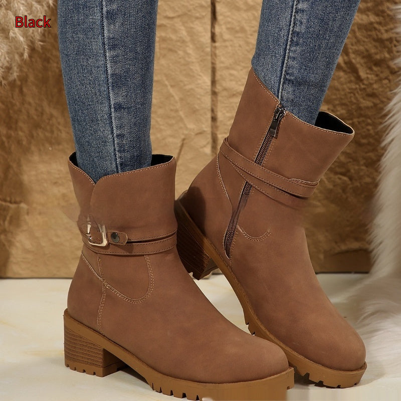 Womens Cross Lace Up Chic Ankle Boots