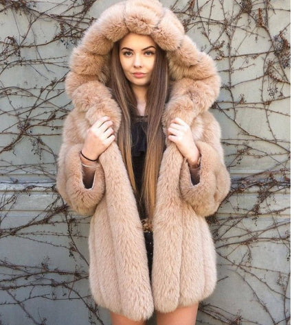 Womens Yeticore Oversized Teddy Coat Plush Faux Fur Hooded Jacket 2025 Autumn Winter Fashion