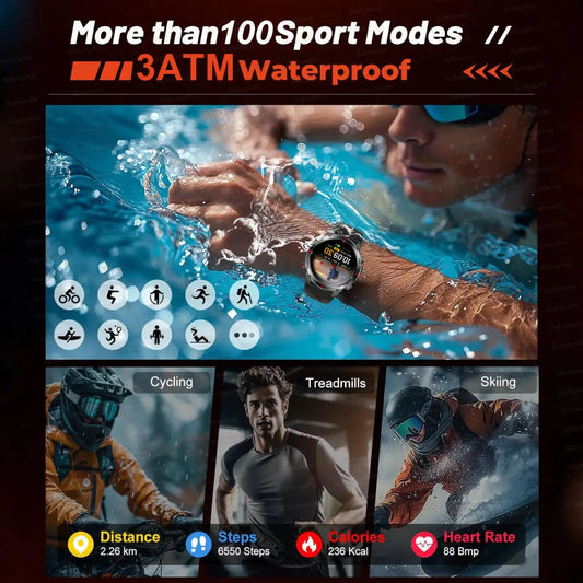 Running Swimming Altimeter Barometer Compass Multi Functional Waterproof Smartwatches
