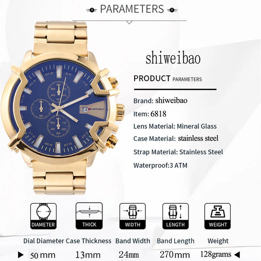 Mens Stainless Steel Waterproof Silver Analog Watches