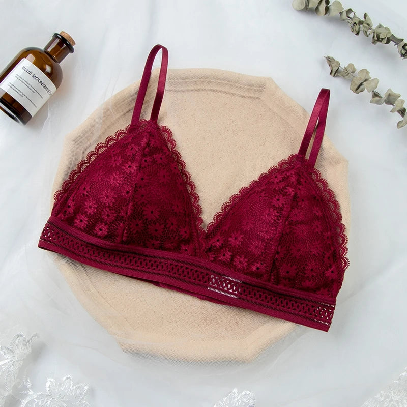 Ethereal Design: Sheer Floral Wire-Free Bralette