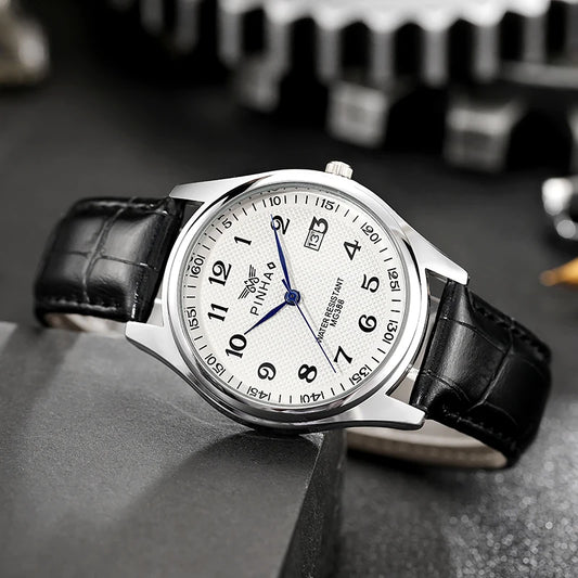 Mens Leather Strap Watch