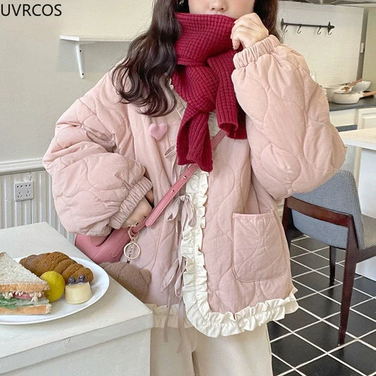 Womens Korean Style Cool Colorful Love Print Winter Hoodie