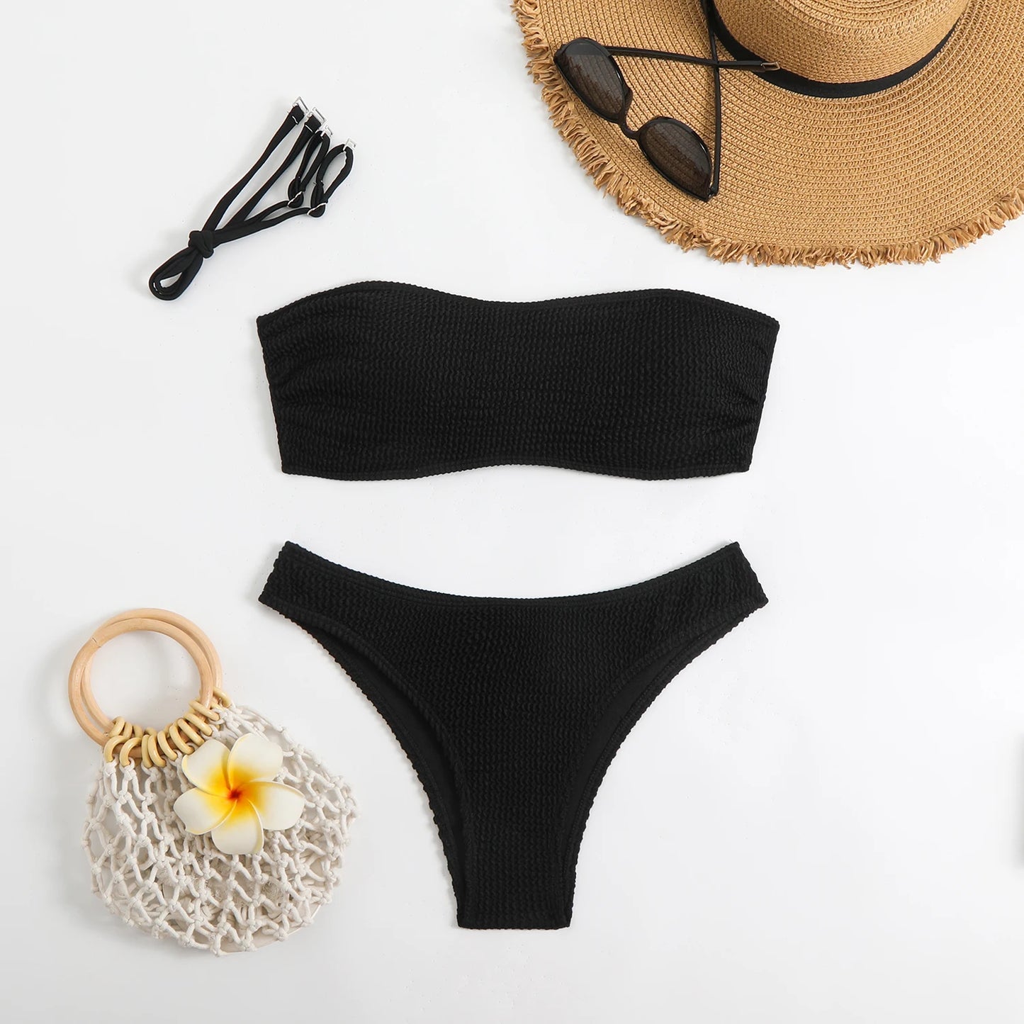 Bandeau Bikini Set – Sexy Strapless Low Waist Swimwear Women 2026