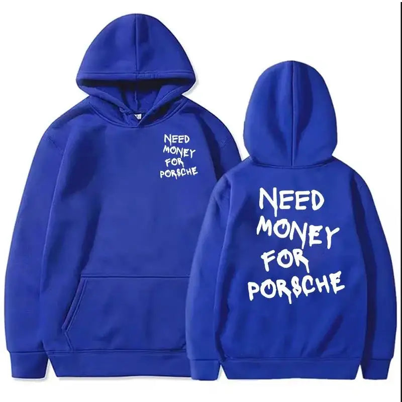 Funny Need Money Letter Print Hoodie Oversized Sweatshirt For Men Women Casual Streetwear