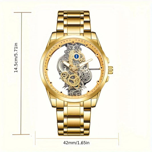Super Creative Half Transparent Quartz Men Watches