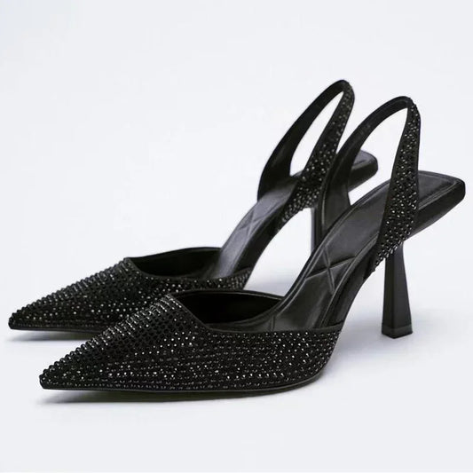 2025 New Womens Rhinestone Crystal Ankle Strap Buckle Sandals Round Toe High Heels Fashion Ladies Wedges Gold