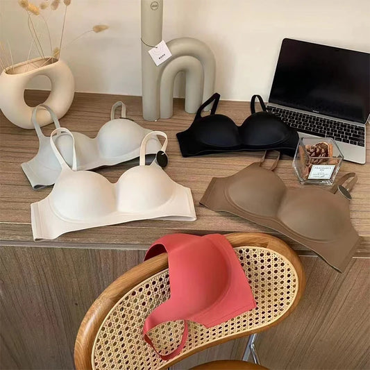 Ergonomic Plus Size Full Cup Bra Side Gathering Anti Sagging Push Up No Underwire For Flattering Support