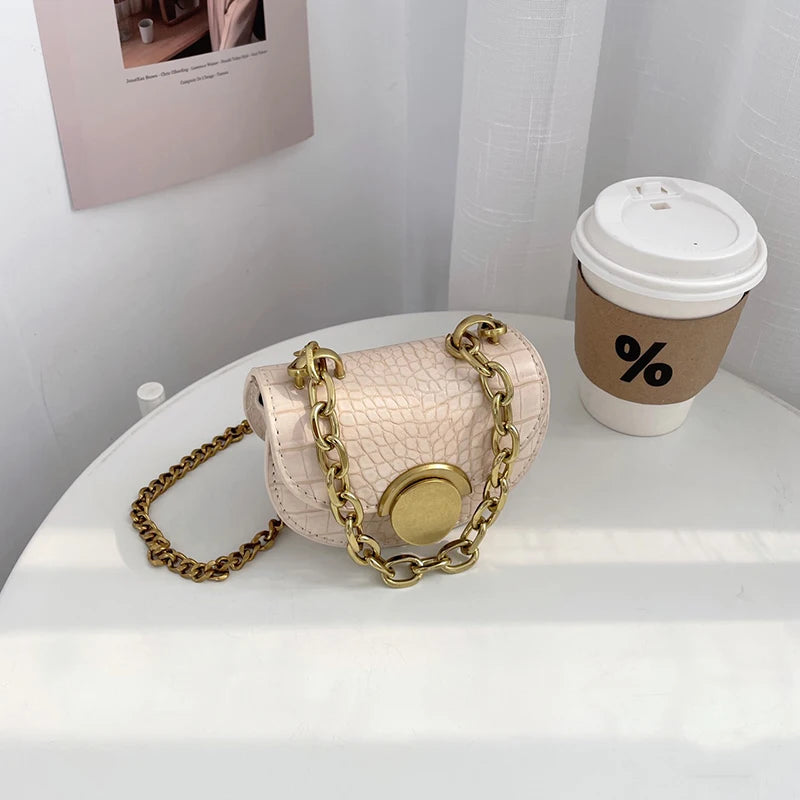 Y2k Mini Pu Leather Purse Trendy Half Moon Phone Lipstick Bag Fashionable Day Clutch For Women